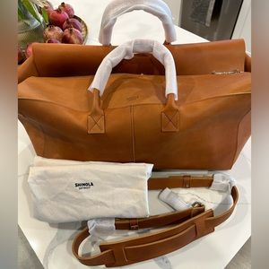 Shinola Leather Utility Duffle in Chestnut
